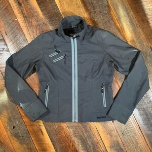 Marmot Women’s Gray Softshell Jacket Size Small Water-Resistant Lightweight Zip